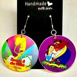 POG EARRINGS ! Disney belle beauty and the beast Disneyland disneybounding